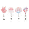 4Pcs 4 Styles Acrylic Retractable Badge Reel AJEW-FH0006-89-1