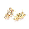 Flower Glass Brass Stud Earrings EJEW-N054-63G-2