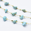 Handmade Synthetic Turquoise Beaded Chains CHC-I026-D-01G-1