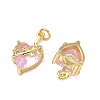 Brass Micro Pave Cubic Zirconia Pendants KK-F930-21G-2