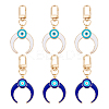 4Pcs 2 Colors Alloy Enamel Turkish Evil Eye Pendant Decoration KEYC-AR0001-13-1