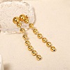 304 Stainless Steel Round Tassel Stud Earrings EJEW-D330-02G-1