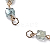 Square Faceted Glass Beaded Link Chain Bracelet Making AJEW-JB01150-52-2