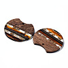 Transparent Resin & Walnut Wood Pendants RESI-N025-014A-A01-3