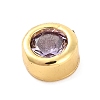 Rack Plating Flat Round Brass Micro Pave Cubic Zirconia Cabochons KK-F874-03G-09-2