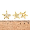 Starfish Brass Micro Pave Clear Cubic Zirconia Pendants KK-G533-27G-2