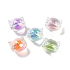 UV Plating Rainbow Iridescent Acrylic Beads OACR-H112-15A-1