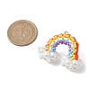 Handmade Glass Seed Beaded Rainbow Pendants PALLOY-MZ00502-2