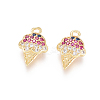 Brass Micro Pave Cubic Zirconia Charms ZIRC-L093-23G-1
