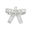 Brass Micro Pave Cubic Zirconia with Glass Pendants KK-Q026-04P-1