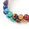 Chakra Natural Rose Quartz Braided Bead Bracelets BJEW-O164-A07-3