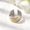 Adjustable 304 Stainless Steel Cuff Rings for Women RJEW-B150-01GP-08-2