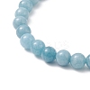 3Pcs 3 Style Natural Blue Quartz & Grade A Amazonite & Turquoise Cross Beaded Stretch Bracelets Set BJEW-JB09408-4