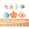 24Pcs 7 Styles Marine Organism Resin Pendants RESI-FS0002-05-5