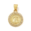 Rack Plating Brass Micro Pave Cubic Zirconia Pendants KK-C074-48G-1
