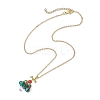 Christmas Tree Glass Beaded Pendant Necklaces NJEW-TA00174-4