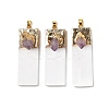 Natural Amethyst & Selenite Big Pendants G-H084-09G-02-1