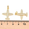 Brass Micro Pave Clear Cubic Zirconia Pendants KK-G549-18E-G-3