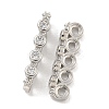 Brass Clear Cubic Zirconia Spacer Bars KK-L075-009P-1