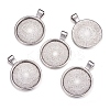 Flat Round Alloy Pendant Cabochon Settings PALLOY-A15654-AS-1-3