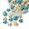 DIY Synthetic Turquoise Turtle & Starfish Stretch Bracelet Making Kits DIY-FS0005-60-5