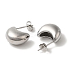 304 Stainless Steel Moon Stud Earrings for Wome EJEW-S237-01B-2