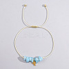 Bohemian Style Cross Natural Hemimorphite Braided Beaded Bracelets for Women XK2373-6-1