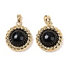 Brass with Glass and Imitation Agate Pendants KK-Q030-26G-1