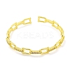 Horseshoe Brass Micro Pave Clear Cubic Zirconia Open Cuff Bangles for Women BJEW-Z062-03A-2