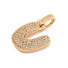 Brass Micro Pave Clear Cubic Zirconia Pendants KK-B099-01G-U-2