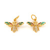 Brass Micro Pave Cubic Zirconia Pendants KK-I672-45G-1