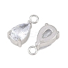 304 Stainless Steel Pave Cubic Zirconia Pendants STAS-P434-01P-2