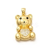 Rack Plating Brass Micro Pave Cubic Zirconia Pendants KK-L226-006G-04-1
