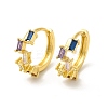 Cubic Zirconia Rectangle Hoop Earrings EJEW-E270-26G-1