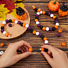 Halloween Theme 5 Strands Spray Painted Natural Wood Beads Strands WOOD-SP0001-02B-3