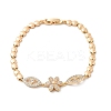 Brass Micro Pave Cubic Zirconia Link Chain Bracelets KK-R217-41G-4