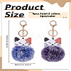 4Pcs 2 Colors Imitation Rabbit Fur Furry Pom-Pom Keychains AJEW-LP0012-15B-2