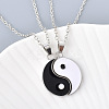 2Pcs Yin-yang Alloy Black and White Enamel Pendant Necklaces Set for Couple Friends FS-WG7AECA-02-1