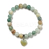 8.5mm Round Natural Flower Amazonite Beaded Stretch Bracelets BJEW-C074-01R-2