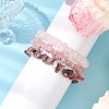 3Pcs Natural Rose Quartz & Natural Rhodonite & Natural Pink Opal Chip Beaded Stretch Bracelet Sets BJEW-JB10858-2