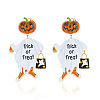 Halloween Alloy Enamel & Rhinestone Stud Dangle Earrings WGDC089-01-2