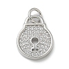 Rack Plating Brass Micro Pave Cubic Zirconia Pendants KK-K392-43P-1
