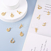 12Pcs 6 Style Brass Micro Pave Clear Cubic Zirconia Charms KK-FW0001-11-6