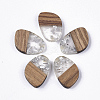 Transparent Resin & Walnut Wood Pendants X-RESI-Q210-006A-A02-1