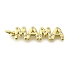 Mother's Day Brass Micro Pave Cubic Zirconia Pendants KK-V007-26G-1