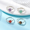 4Pcs 4 Styles Gemstone Finger Rings RJEW-TA00233-02-1
