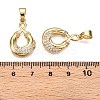 Brass Pendants with Cubic Zirconia KK-D536-13G-3