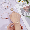 6Pcs 3 Colors 304 Stainless Steel Cuff Blank Bangle Bases with Round Tray STAS-UN0062-89-4