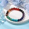 Chakra 8mm Round Natural Golden Sheen Obsidian & Amethyst & Lapis Lazuli & Tiger Eye & Green Aventurine & Carnelian & Red Aventurine BJEW-JB10624-02-2