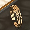 304 Stainless Steel Cuff Bangles for Women BJEW-B120-07G-03-1